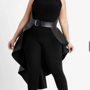Elegant Black Women's Belt Skirt